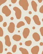 Abstract Terracotta Organic Spotted Rug - Cutout View
