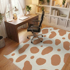 Abstract Terracotta Organic Spotted Rug Office View