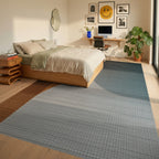 Abstract Warm Cool Gradient Circles Rug - Bedroom View