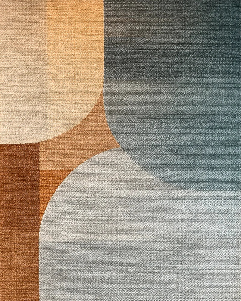 Abstract Warm Cool Gradient Circles Rug - Cutout View