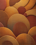 Amber Terracotta Layered Circles Rug - Cutout View