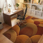 Amber Terracotta Layered Circles Rug - Office View