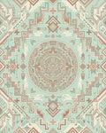 Ancient Sun Calendar Geometric Medallion Rug - Cutout View