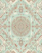 Ancient Sun Calendar Geometric Medallion Rug - Cutout View