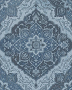 Antique Blue Floral Medallion Rug - Cutout View