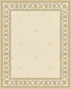 Antique Cream Floral Border Rug - Cutout View