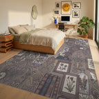 Antique Floral Botanical Collection Collage Rug Bedroom View