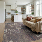 Antique Floral Botanical Collection Collage Rug Living Room View