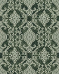 Antique Lace Medallion Green Rug - Cutout View
