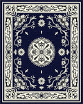 Antique Mandala Floral Border Design Rug - Cutout View