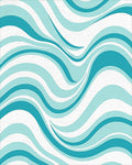 Aqua Blue Wavy Stripe Design Rug - Cutout View