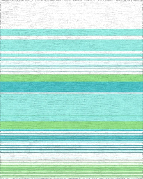 Aqua Teal Lime Striped Horizon Rug - Cutout View