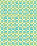 Aqua Yellow Floral Garden Pattern Rug - Cutout View