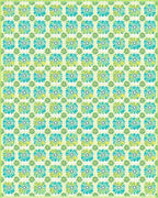 Aqua Yellow Floral Garden Pattern Rug - Cutout View
