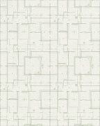 Architectural Blueprint Grid Square Rug - Cutout View