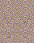Art Deco Fan Motif Lavender Gold Rug - Cutout View