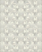 Art Deco Fan Pattern Geometric Rug - Cutout View