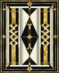 Art Deco Gold Geometric Abstract Rug - Cutout View