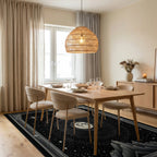 Art Deco Starry Moon Mountains Rug - Dining Room View