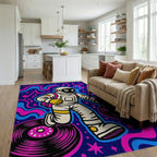 Astronaut DJ Cosmic Music Waves Rug Living Room View
