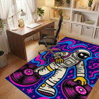 Astronaut DJ Cosmic Music Waves Rug Office View