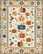 Autumn Pumpkin Patch Garden Pattern Rug - Cutout View