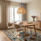 Autumn Pumpkin Patch Garden Pattern Rug - Dining Room View