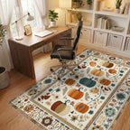 Autumn Pumpkin Patch Garden Pattern Rug - Office View