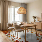 Autumn Pumpkins And Leafy Vines Design Rug - Dining Room View