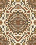 Aztec Sun Stone Geometric Medallion Accents Rug - Cutout View