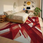 Modern Red Crimson Rug - bedroom