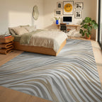 Animal Print White Rug - bedroom
