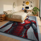 Geometric Crimson Abstract Hero Rug - bedroom