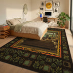 Orange Yellow Brown Rug - bedroom