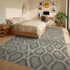 Moroccan Cream Modern Rug - bedroom