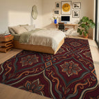 Scarlet Geometric Floral Medallion Rug - bedroom