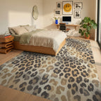 Cream Geometric Minimalist Rug - bedroom