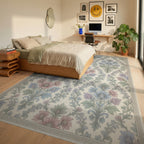 Vintage Green Sky Rug - bedroom