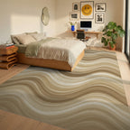 Cream Beige Geometric Rug - bedroom