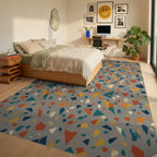 Geometric Fragment Multicolor Area Rug - bedroom