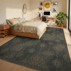 Gray Traditional Persian Rug - bedroom