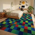 Navy Blue Forest Rug - bedroom