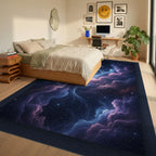 Midnight Nebula Celestial Area Rug - bedroom