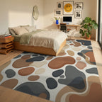 Gray Cream White Rug - bedroom