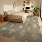 Vintage Cream Abstract Rug - bedroom