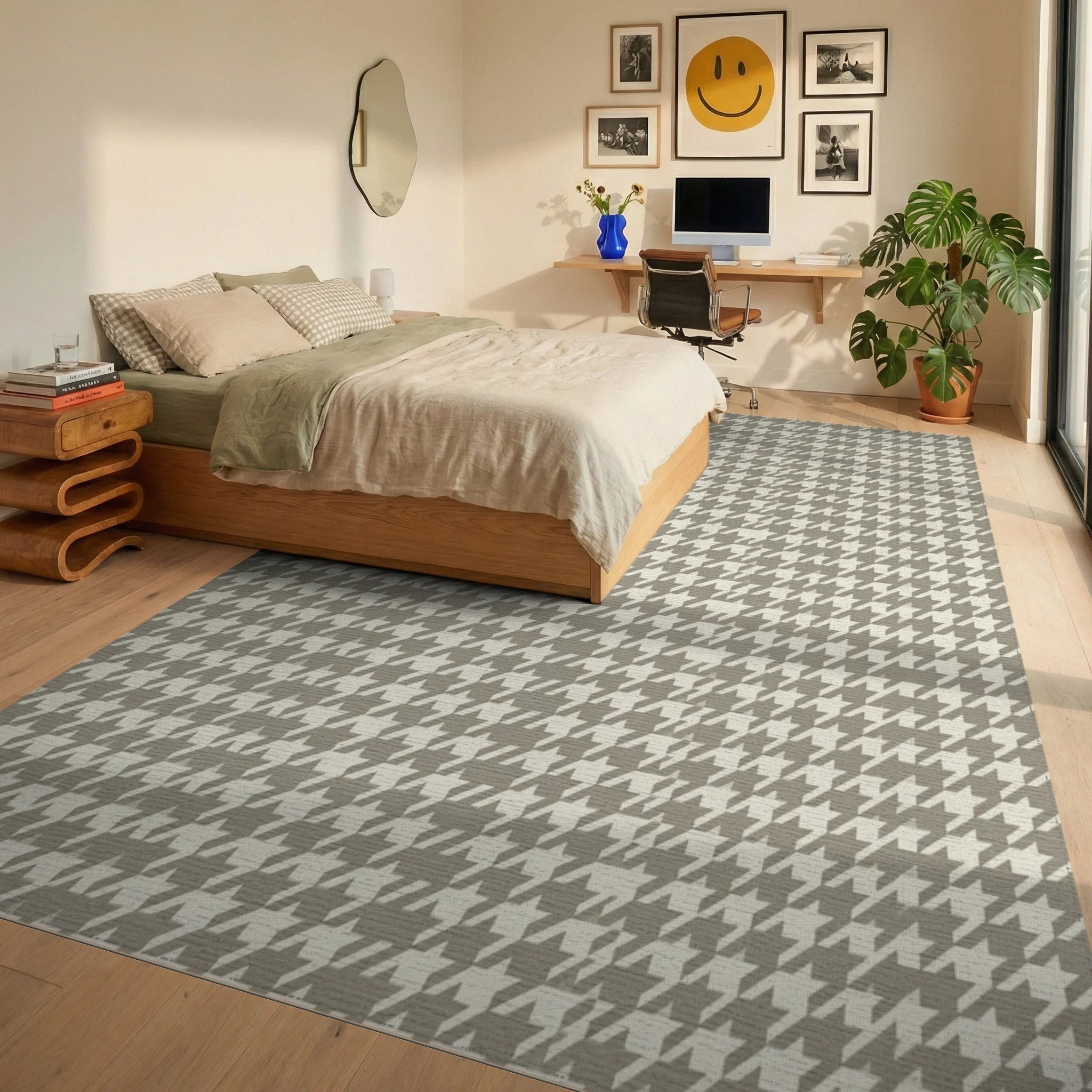 Geometric Lines Covers Rug - bedroom