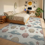 Scattered Coastal Wave Area Rug - bedroom