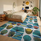 Farmhouse Coral Pink Rug - bedroom