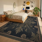 Radiating Diamond Filigree Gold Rug - bedroom