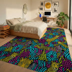 Magenta Yellow Energetic Rug - bedroom